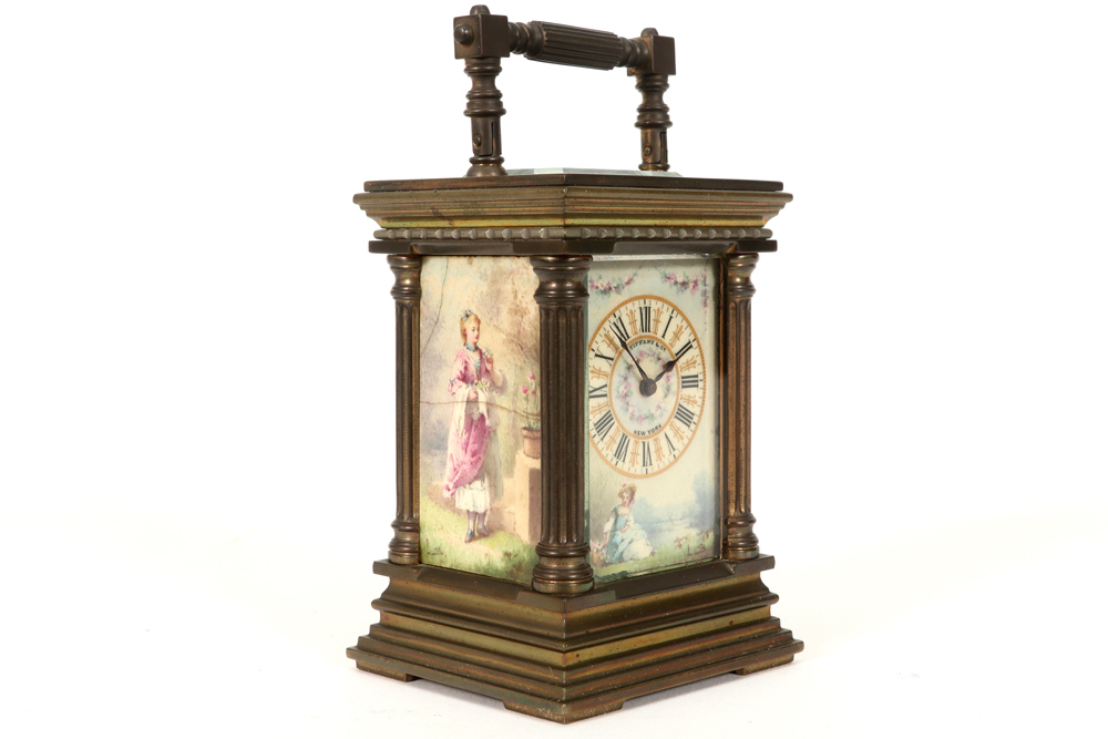 antique travel clock || Antieke reisklok - hoogte : 10,5 cm - Image 2 of 6
