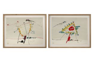 two 20th Cent. Belgian abstract gouaches - signed Hugo De Clercq and dated (19)66 || DE CLERCQ