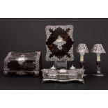 rare 5pc antique Victorian ladies' desk set in tortoiseshell and William Comyns & Sons signed and