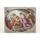 19th Cent.- A. Buzet signed painting on glass || BUZET A. negentiende eeuws glasraampje met