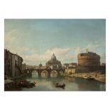 19th Cent. Belgian oil on canvas with a view of Rome - signed François Bossuet || BOSSUET