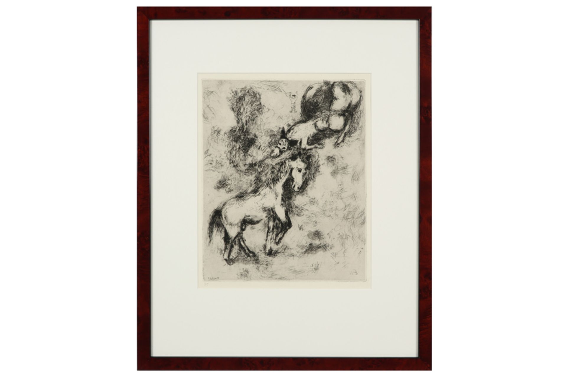 rare Marc Chagall etching (n°35 of 200) from the suite "Fables de Jean de la Fontaine" dd 1952 - - Image 3 of 3