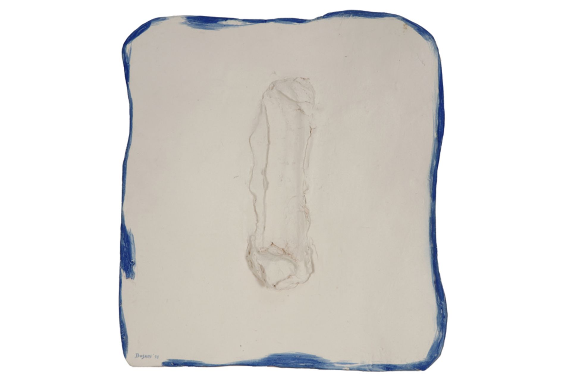 Bram Bogart signed "N° 40D" relief in painted ceramic - dated (19)98 with two stamps on the - Image 6 of 6