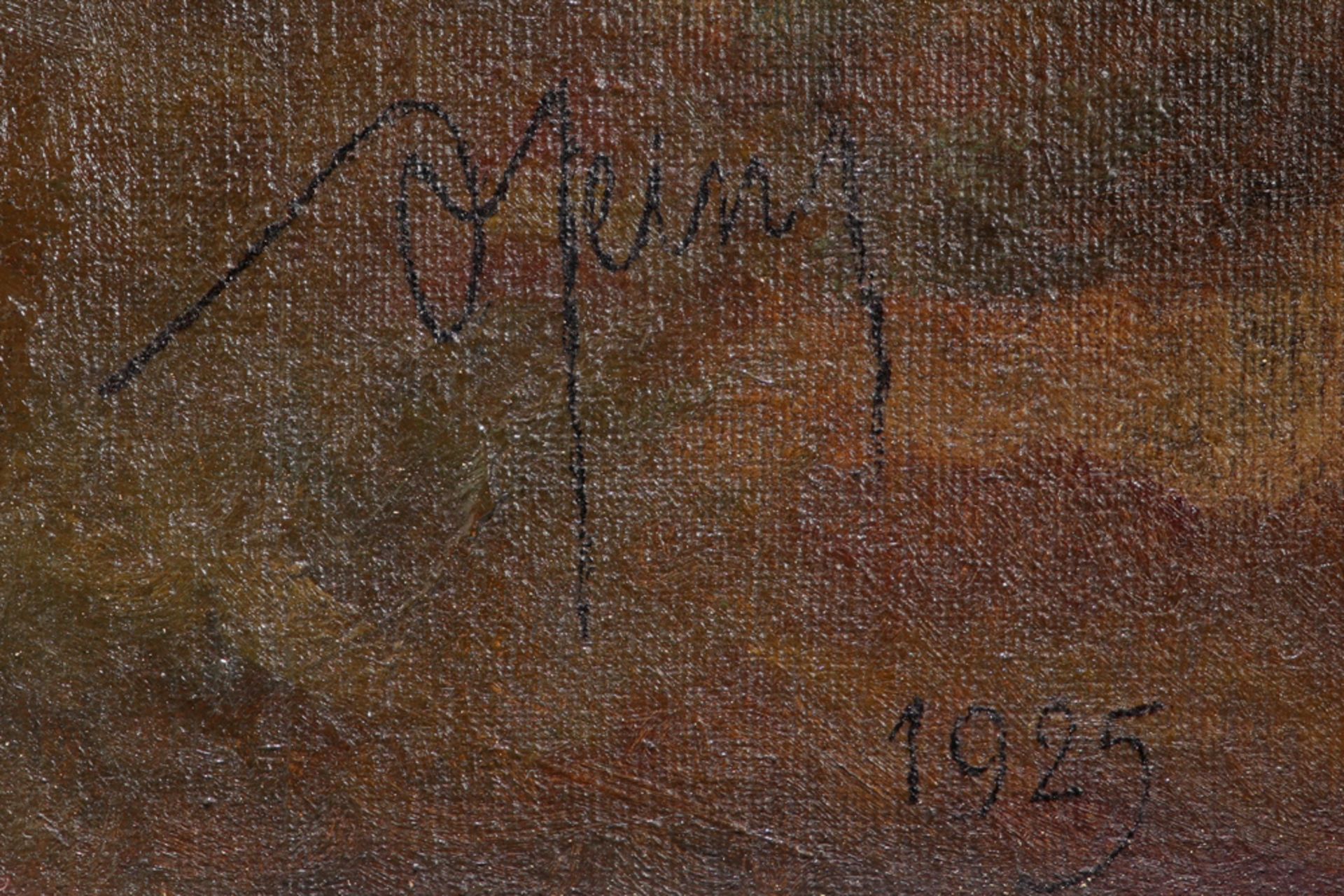 20th Cent. Belgian oil on canvas - signed Armand Heins and dated 1925 || HEINS ARMAND, JAN (1856 - - Image 2 of 4