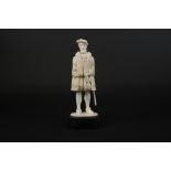 19th Cent European, presumably German, sculpture in ivory depicting Emperor Charles V , wearing a