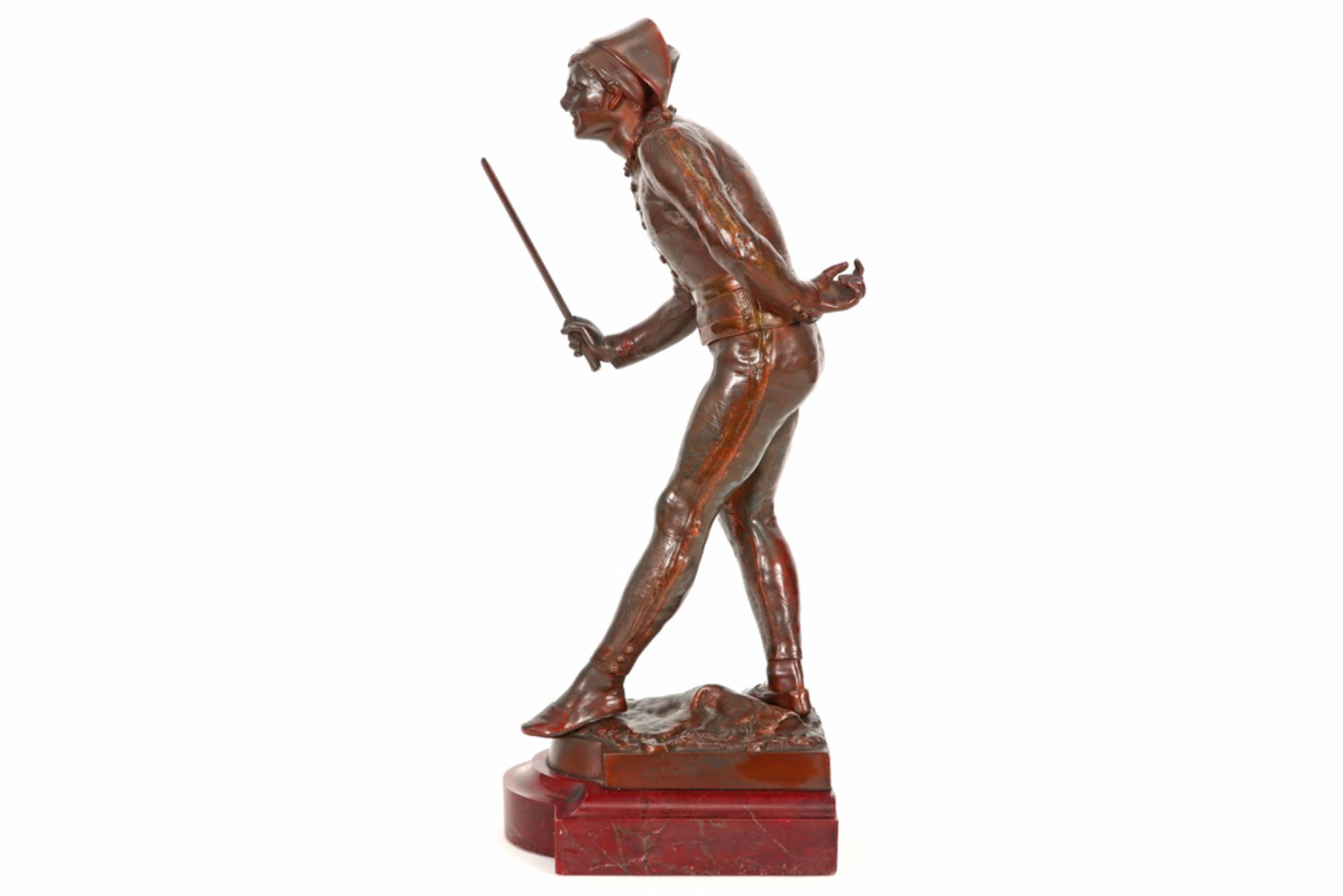 'antique' French sculpture in bronze - signed Eugène Marioton || MARIOTON EUGÈNE (1854 - 1933) ' - Image 5 of 6