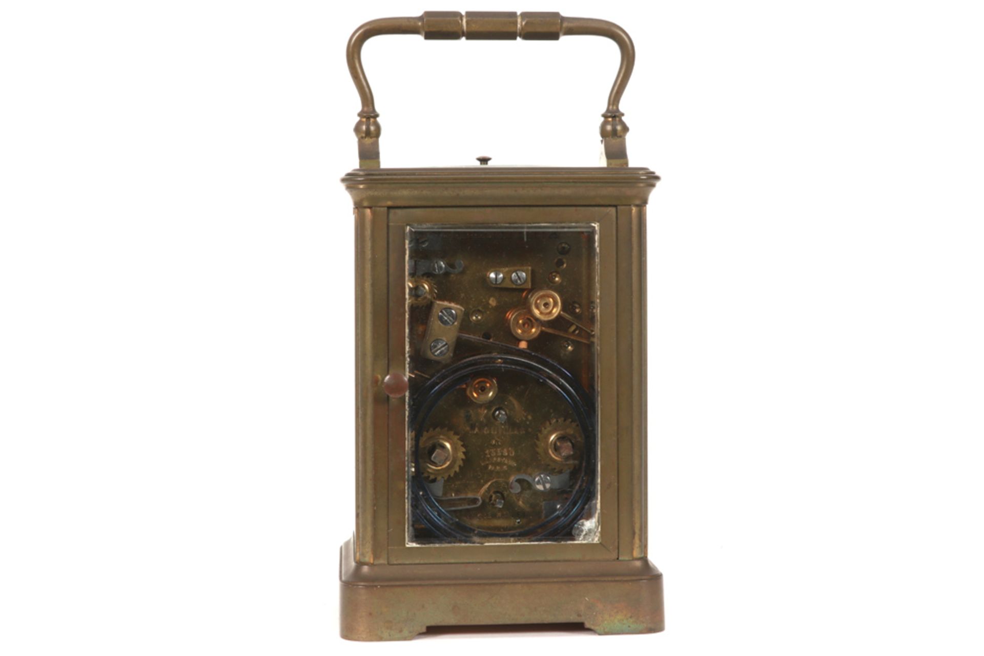 antique travel clock || Antieke reisklok - hoogte : 16 cm - Image 3 of 6