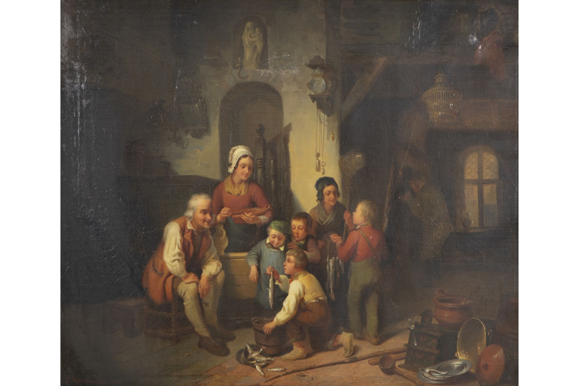 19th Cent. Belgian oil on canvas - signed Casimir Van den Daele and dated 1838 || VAN DEN DAELE