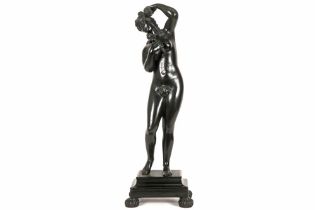 antique "Grand Tour" sculpture in bronze with an Ancient Rome style depiction of a bathing