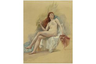 19th Cent. Belgian oil on canvas - signed Alfred Stevens || STEVENS ALFRED (1823 - 1906)