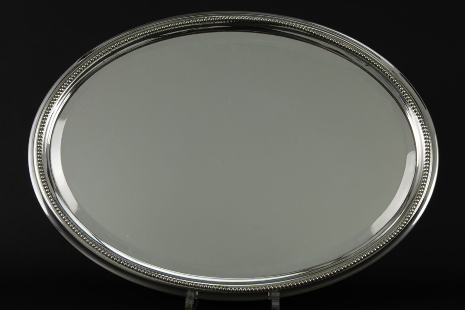 'antique' German centerpiece in crystal and marked solid silver on an oval tray with mirror || ' - Bild 3 aus 7