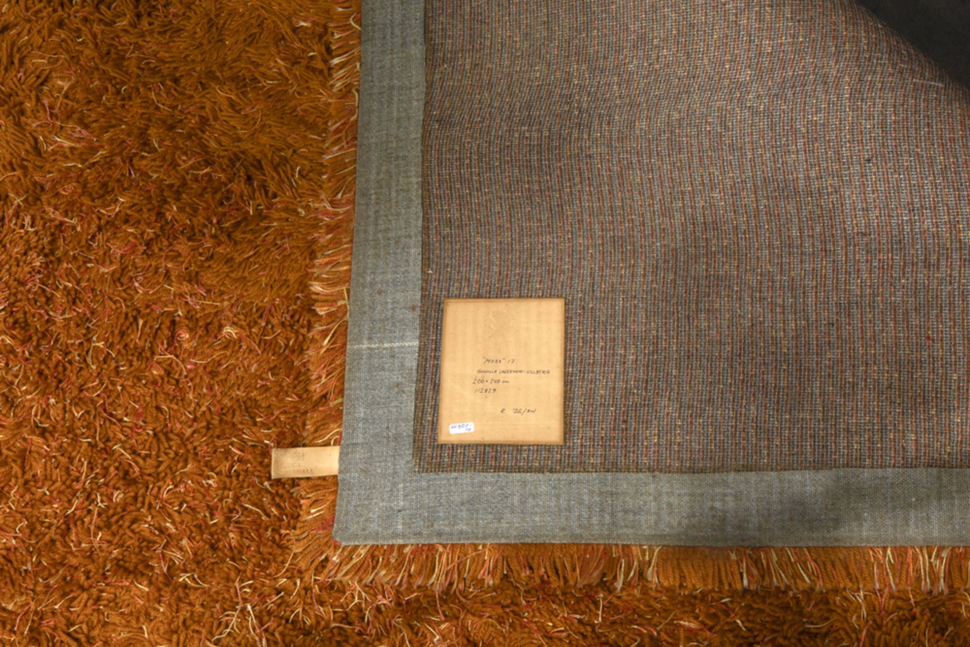 Gunilla Lagerhem-Ullberg "Moss n° 17" design rug - with a numbered label She is known as "the - Image 2 of 3