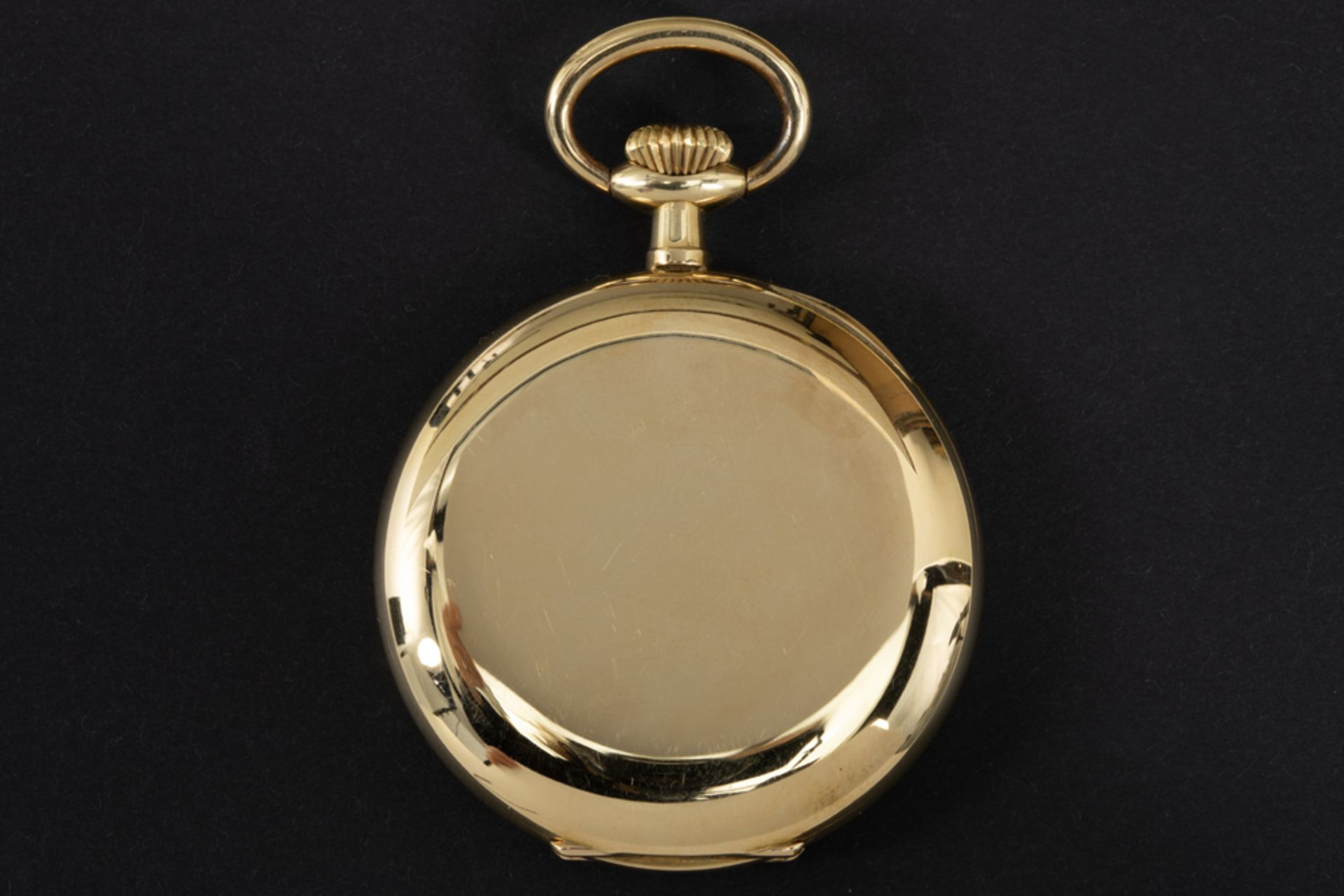 Chronomètre Croissant marked Art Deco pocket watch with its case in yellow gold (18 carat) || - Bild 2 aus 4