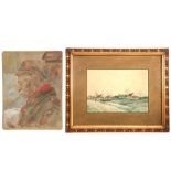 two works by Armand Heins : a 19th Cent. Belgian mixed media, signed and dated (18)79 & an aquarelle