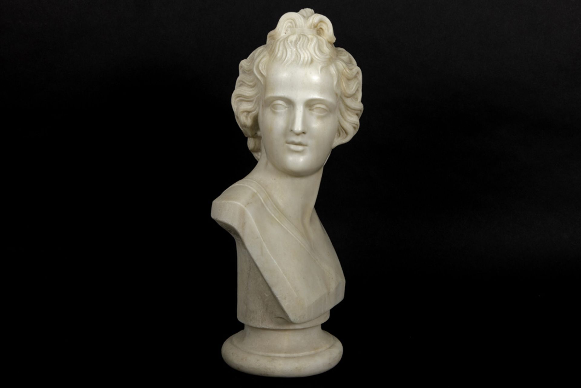 19th Cent. Ioannis Kossos signed "Bust of a Greek Adonis" sculpture in Carrara marble - signed in - Image 6 of 7