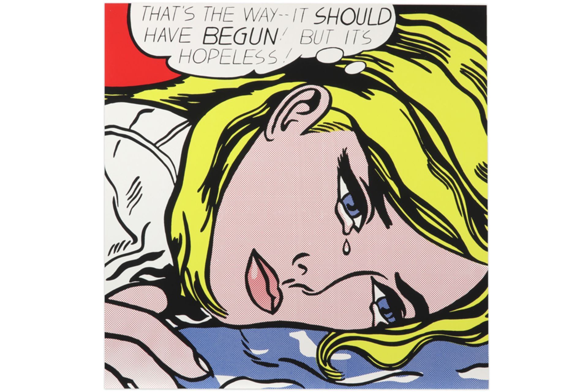 screenprint with "That is the way it should have begun" by Roy Lichtenstein || LICHTENSTEIN ROY (