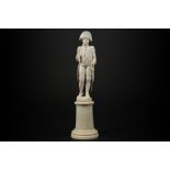 19th Cent European, presumably French, sculpture in ivory depicting Napoleon I , wearing a jacket