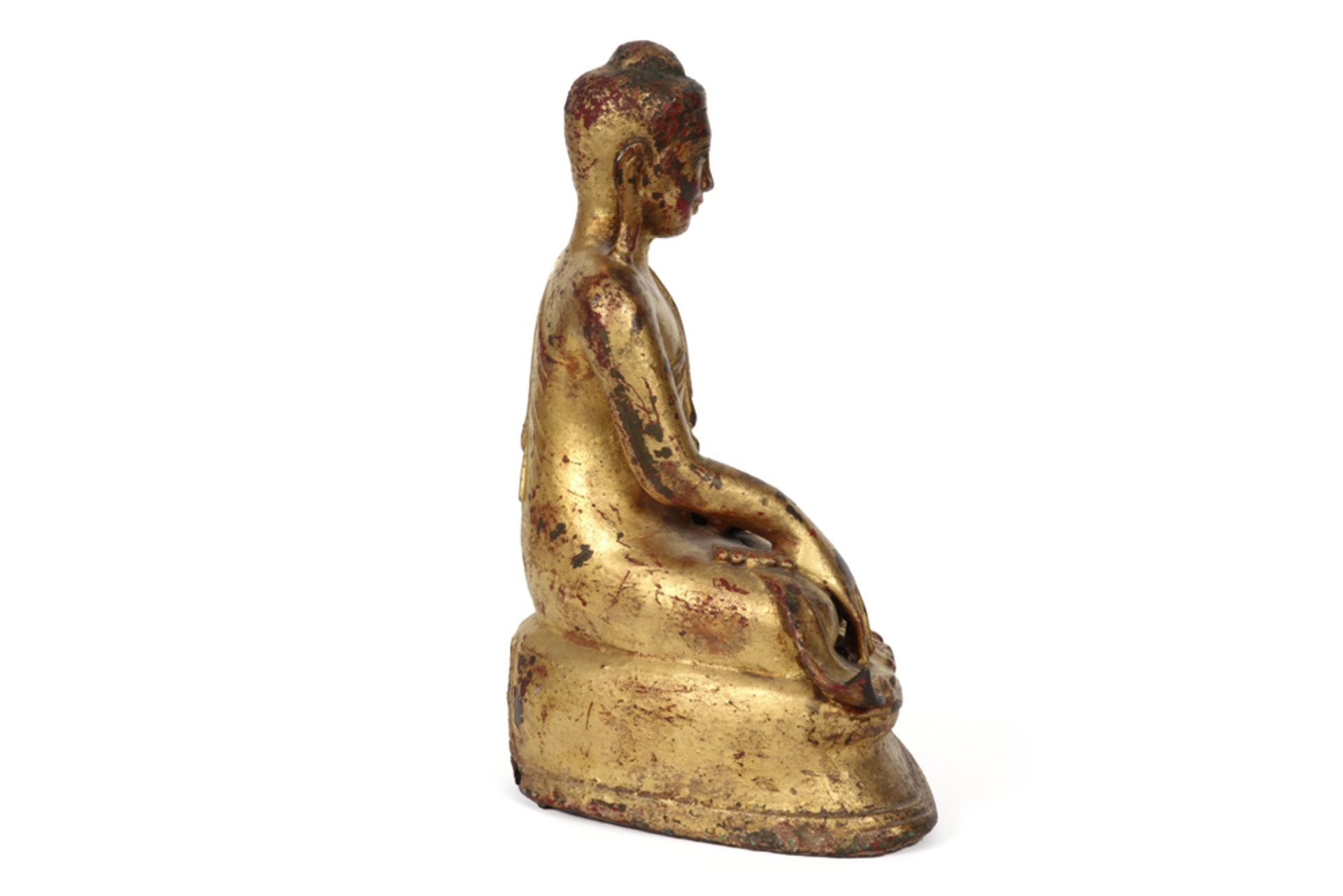 antique Burmese "Buddha" sculpture in gilded bronze || Antieke Birmaanse sculptuur in gedoreerde - Image 3 of 5