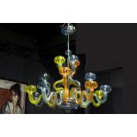 Angelo Barovier design "Bissa Boba" chandelier in coloured Murano glass by Barovier & Toso || ANGELO