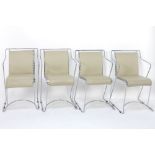 set of four Till Behrens eighties' design armchairs in chromed metal, made by Schlubach || BEHRENS