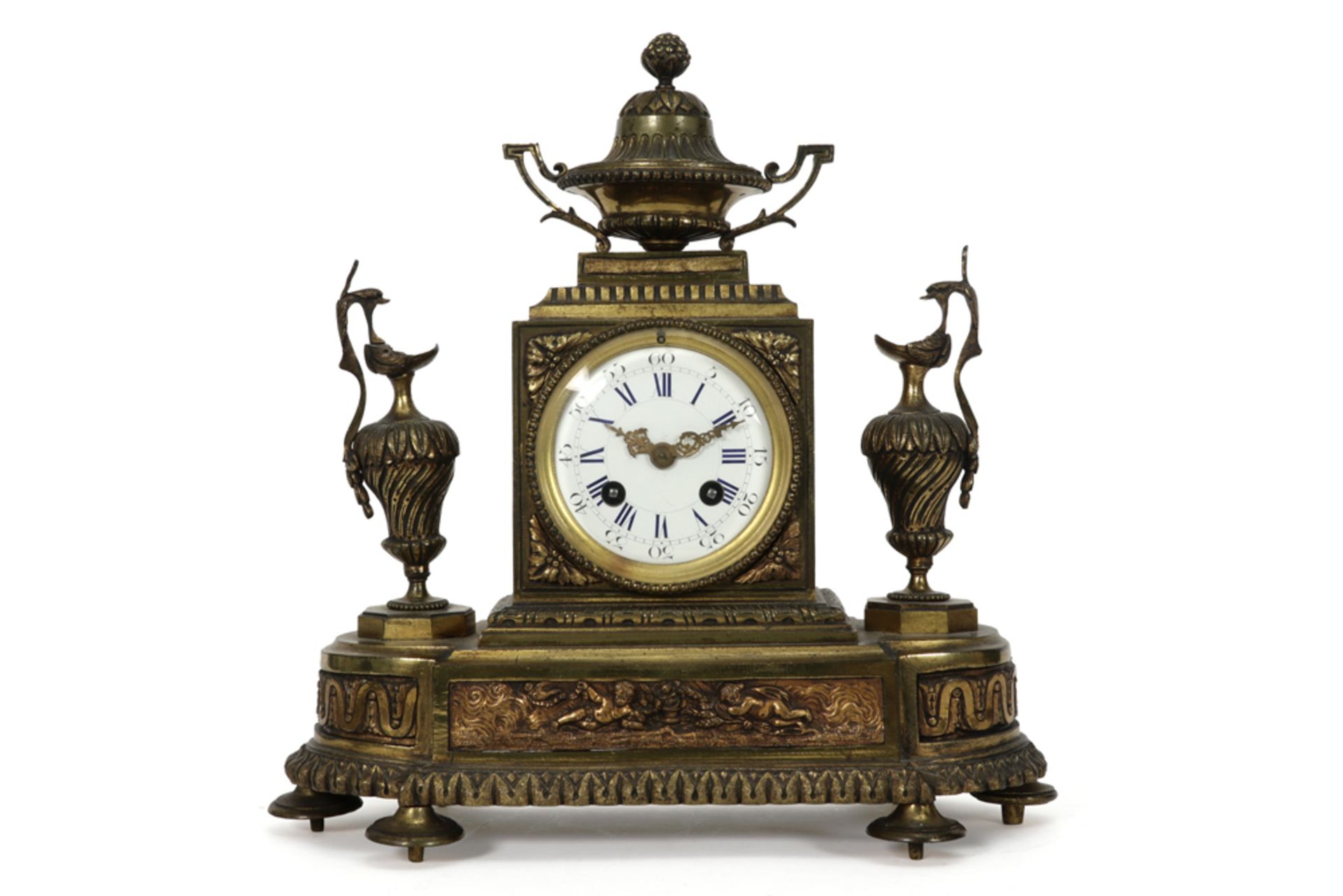 19th Cent. French neoclassical clock with its case in gilded bronze and with a Japy frêres & Cie