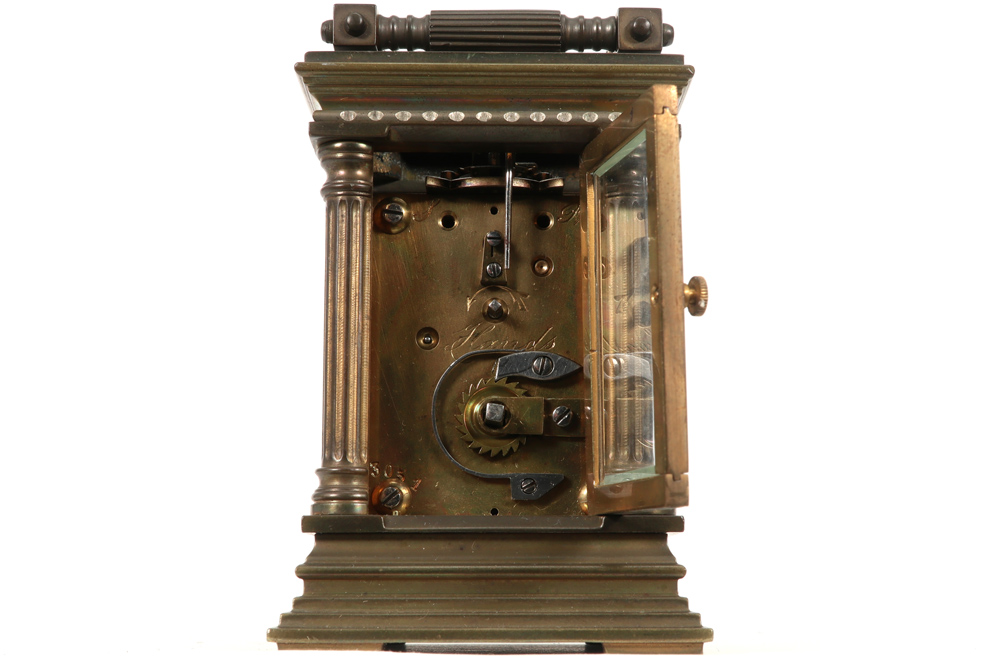 antique travel clock || Antieke reisklok - hoogte : 10,5 cm - Image 6 of 6