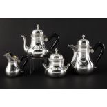 antique Belgian 4pc neoclassical coffee and tea-set in marked silver || Antiek Belgisch vierdelig