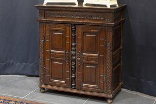 small 17th Cent. French cabinet in oak with a beautiful patina and with Renaissance style