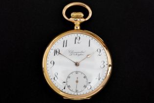 antique Chronomètre L'Aiglon marked pocket watch with its case in yellow gold (18 carat) and with