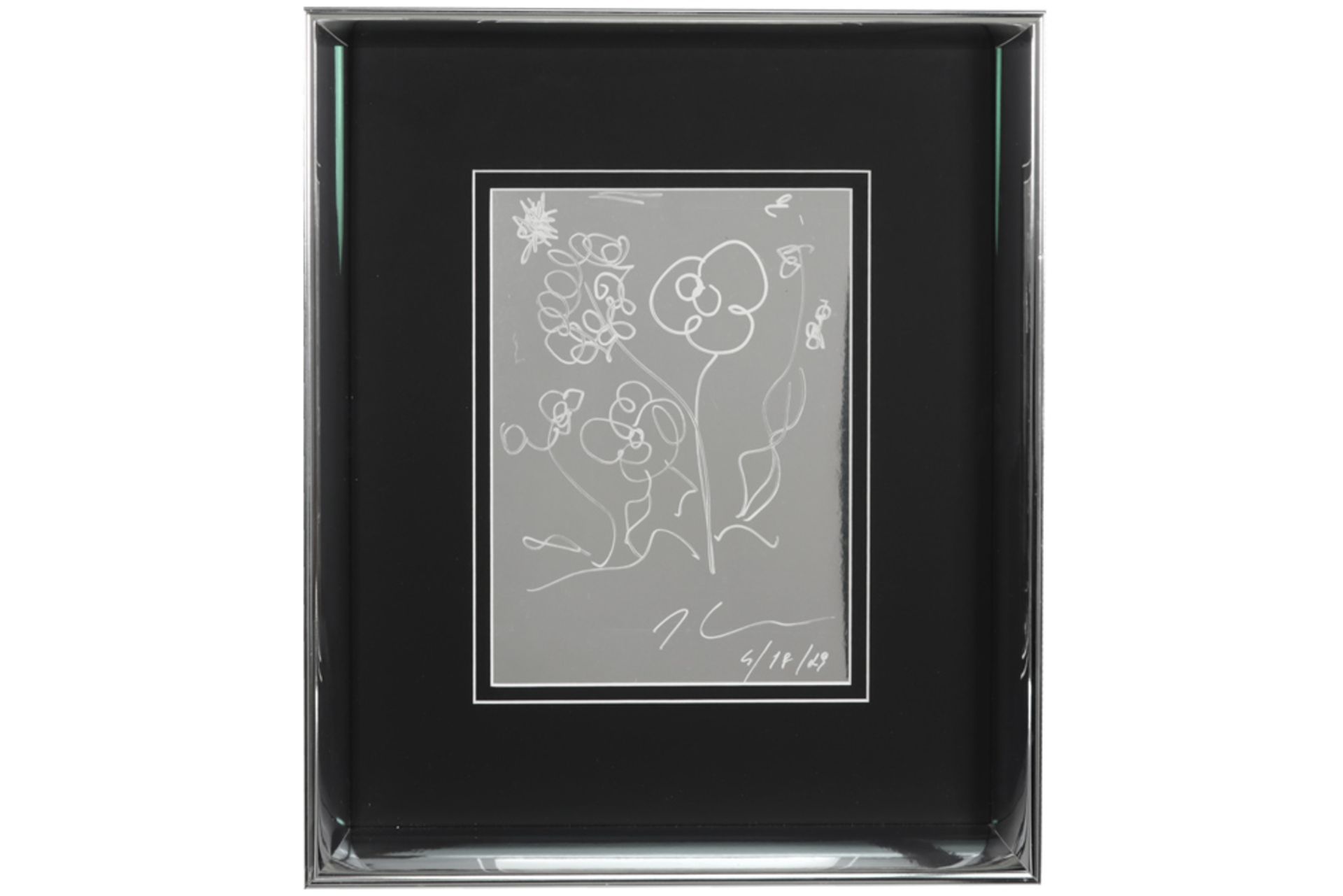 Jeff Koons signed drawing with an illegible date || KOONS JEF (° 1955) tekening met een compositie - Bild 3 aus 3