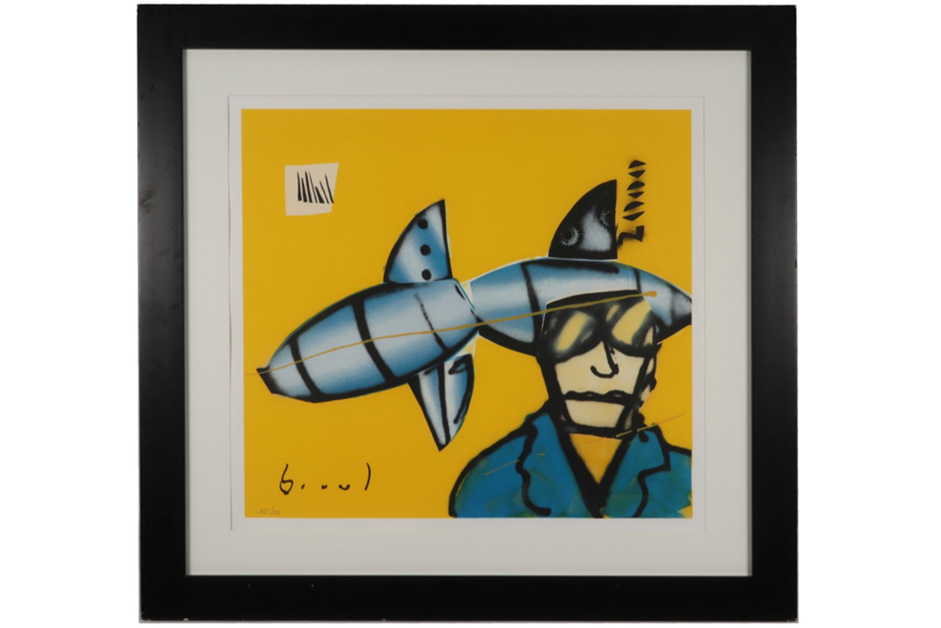 20th Cent. Dutch lithograph printed in colors - signed Herman Brood || BROOD HERMAN (1946 - 2001) - Image 3 of 3