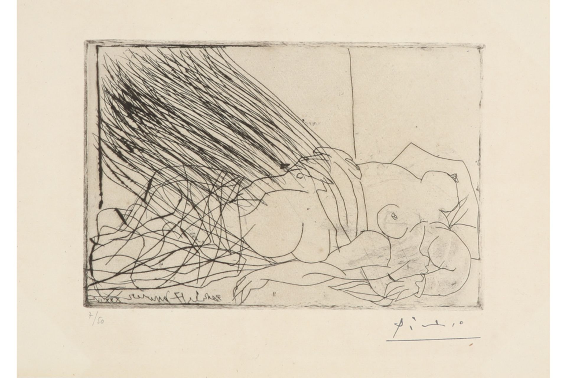 Pablo Picasso signed etching numbered 7/50 || PICASSO PABLO, DIEGO, JOSÉ (1881 - 1973) originele ets
