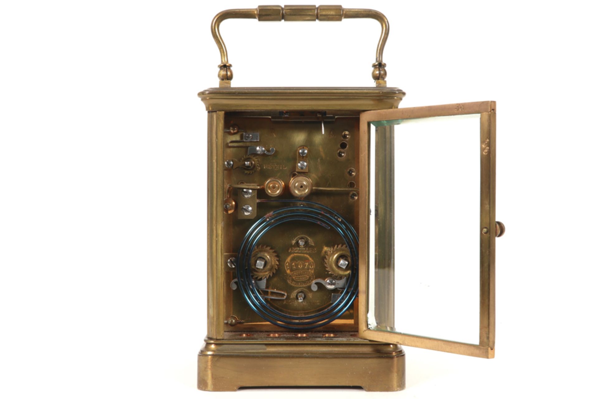 antique travel clock || Antieke reisklok - hoogte : 17,5 cm - Image 5 of 6