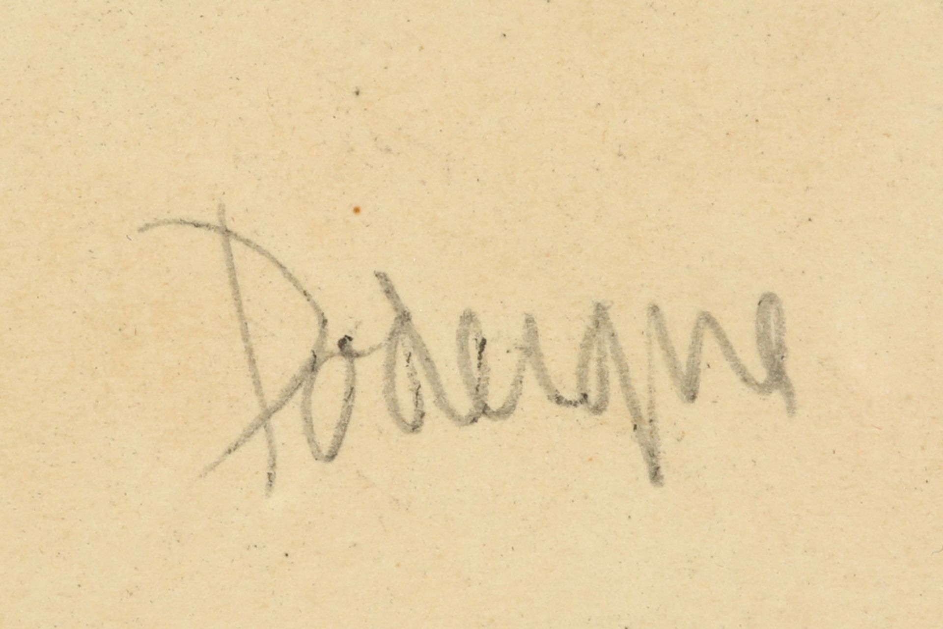 20th Cent. Belgian charcoal drawing - signed Eugène Dodeigne || DODEIGNE EUGENE (1923 - 2015) - Bild 2 aus 3