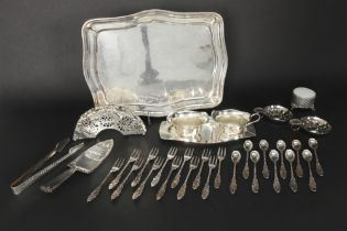 several silverplated items || Lot verzilverd metaal