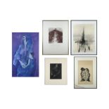 five works by Heyens Hugo : two lithographs, two drawings and an oil on panel || HEYENS HUGO (1942 -