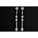 pair of very elegant earrings in white gold (18 carat) with 1,60 carat of very high quality