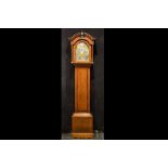 antique English longcase clock with case in oak and mahogany and with a "John ... - Sunderland"