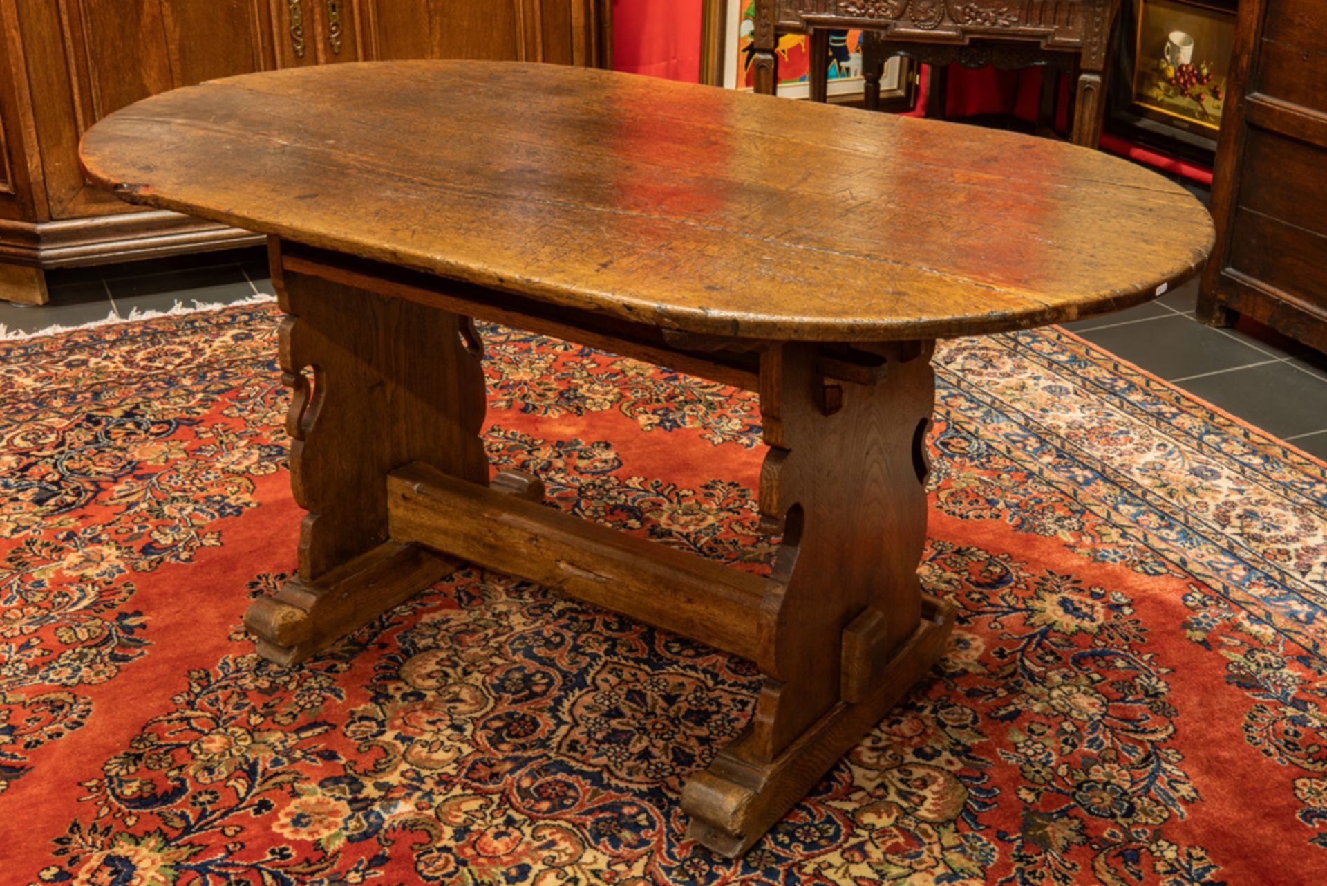 18th Cent. presumably German table in oak || Achttiende eeuwse allicht Duitse tafel in blonde eik