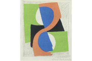 Sonia Delaunay signed lithograph printed in colours from "Correspondances n°5" dd 1968 printed by