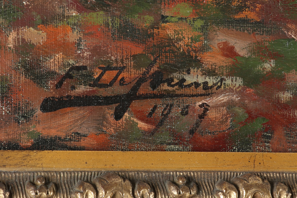 early 20th Cent. Belgian oil on canvas - signed Ferdinand De Prins and dated 1907 || DE PRINS - Image 2 of 4
