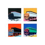 four Andy Warhol "Truck" prints (screenprints on invitations) - each hand signed sold with the
