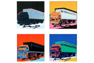 four Andy Warhol "Truck" prints (screenprints on invitations) - each hand signed sold with the