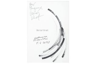 Bernar Venet signed drawing - with a dedication dated 2023 || VENET BERNAR (° 1941) tekening met