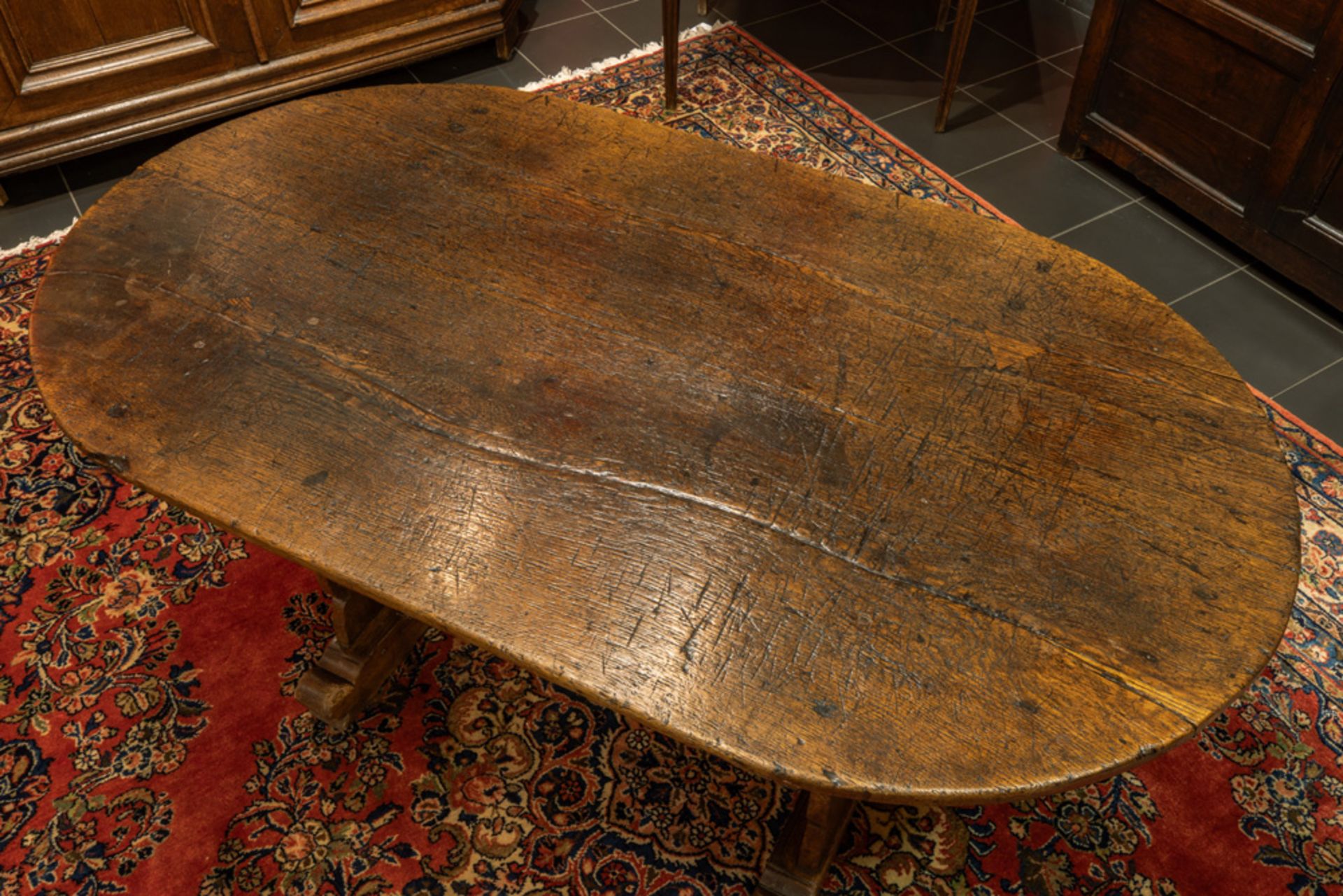 18th Cent. presumably German table in oak || Achttiende eeuwse allicht Duitse tafel in blonde eik - Image 3 of 3