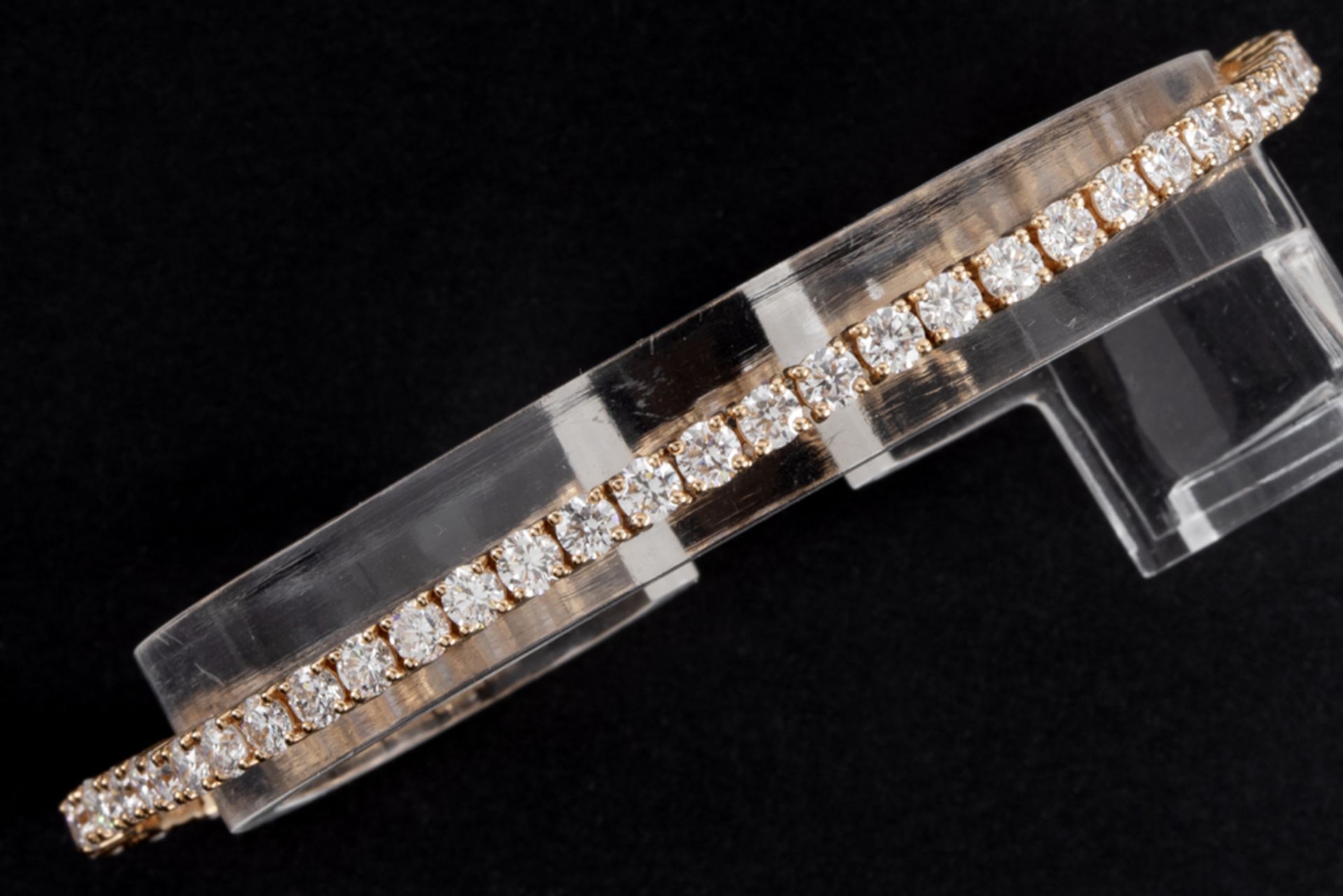 bracelet in pink gold (18 carat) with circa 5,80 carat of very high quality brilliant cut CVD - Bild 2 aus 2