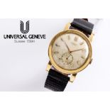 vintage Universal marked wristwatch in yellow gold (18 carat) - with its box || UNIVERSAL vintage