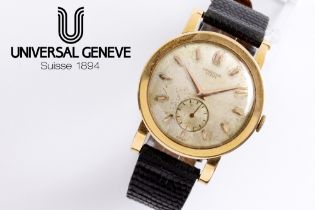 vintage Universal marked wristwatch in yellow gold (18 carat) - with its box || UNIVERSAL vintage