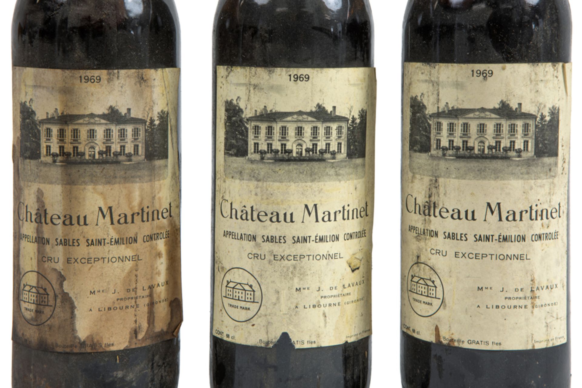 7 bottles of wine || Lot van 7 flessen kasteelwijn : - 3 fl "Château Martinel" (St-Emilion) van 1969 - Image 2 of 3