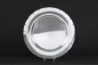 quite large round sixties' dish in marked silver from Denmark - with the monogram of H. Willadsen-